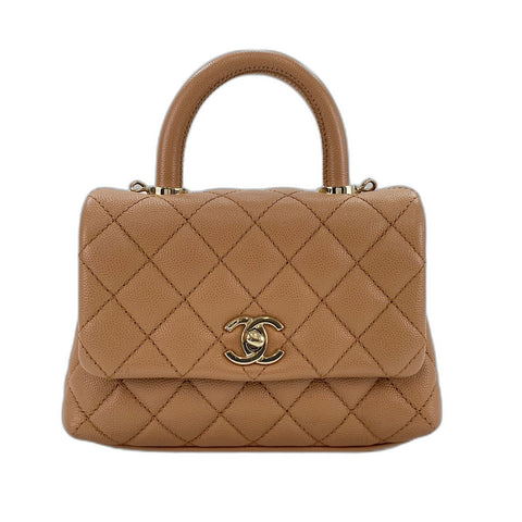 CHANEL Matrasse Handbag Brown WS32607