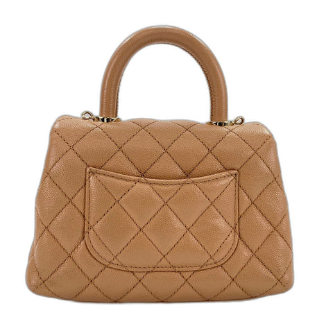 CHANEL Matrasse Handbag Brown WS32607