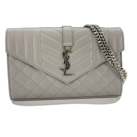 YVES SAINT LAURENT Envelope Cassandra Shoulder Bag gray WS32608