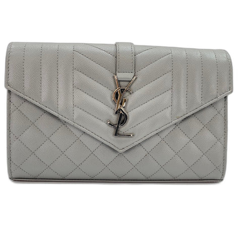 YVES SAINT LAURENT Envelope Cassandra Shoulder Bag gray WS32608