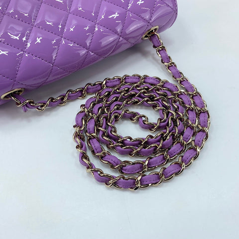 CHANEL Mini matrasse Shoulder Bag enamel purple WS32610