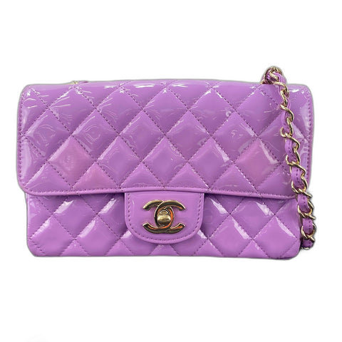 CHANEL Mini matrasse Shoulder Bag enamel purple WS32610