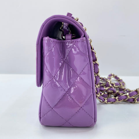 CHANEL Mini matrasse Shoulder Bag enamel purple WS32610