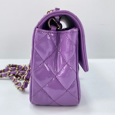 CHANEL Mini matrasse Shoulder Bag enamel purple WS32610