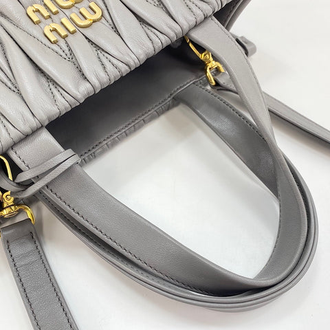 Miu Miu Materasse 2WAY Handbag leather gray WS32613