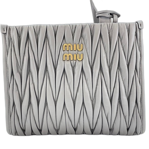 Miu Miu Materasse 2WAY Handbag leather gray WS32613