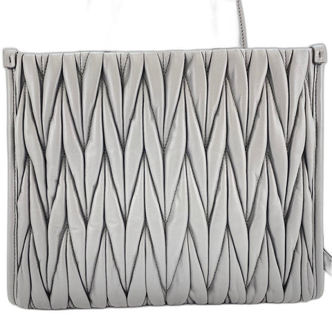 Miu Miu Materasse 2WAY Handbag leather gray WS32613