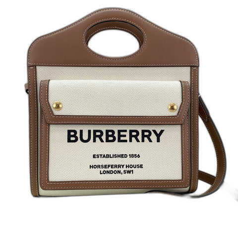 BURBERRY Mini Pocket Bag (2-Way) Handbag canvas Brown WS32614