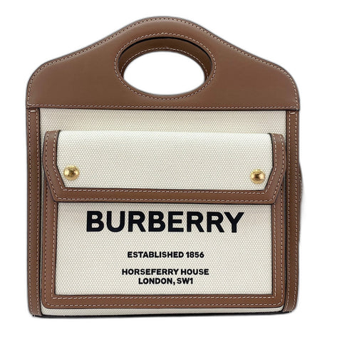 BURBERRY Mini Pocket Bag (2-Way) Handbag canvas Brown WS32614
