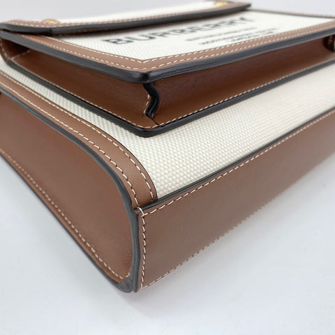 BURBERRY Mini Pocket Bag (2-Way) Handbag canvas Brown WS32614