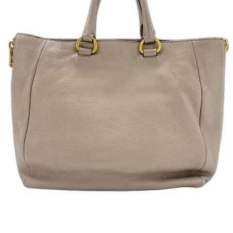 PRADA Vittello Dino 2WAY Tote Bag leather beige WS32616