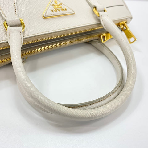 PRADA Galleria Medium 2WAY Handbag leather white WS32617