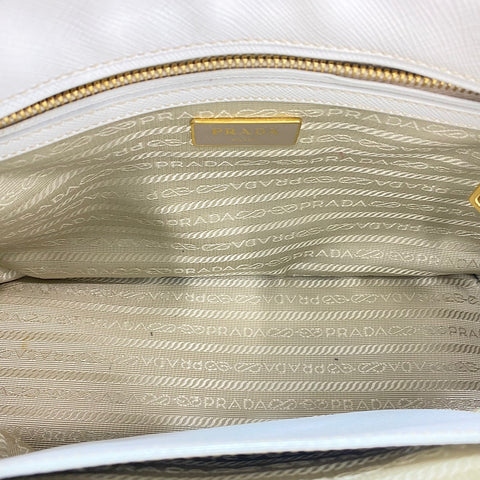 PRADA Galleria Medium 2WAY Handbag leather white WS32617