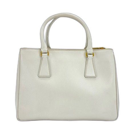 PRADA Galleria Medium 2WAY Handbag leather white WS32617