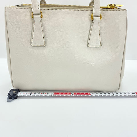 PRADA Galleria Medium 2WAY Handbag leather white WS32617