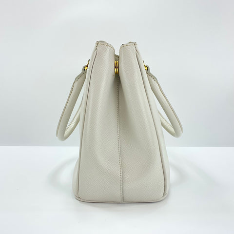 PRADA Galleria Medium 2WAY Handbag leather white WS32617