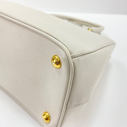 PRADA Galleria Medium 2WAY Handbag leather white WS32617