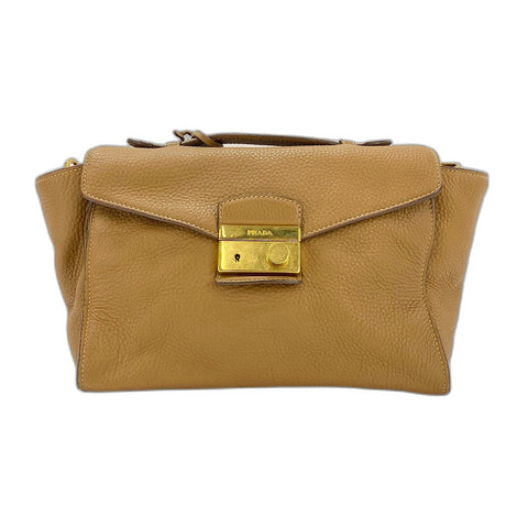 PRADA 2WAY Shoulder Bag leather Brown WS32618