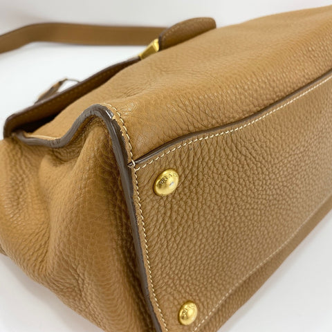 PRADA 2WAY Shoulder Bag leather Brown WS32618