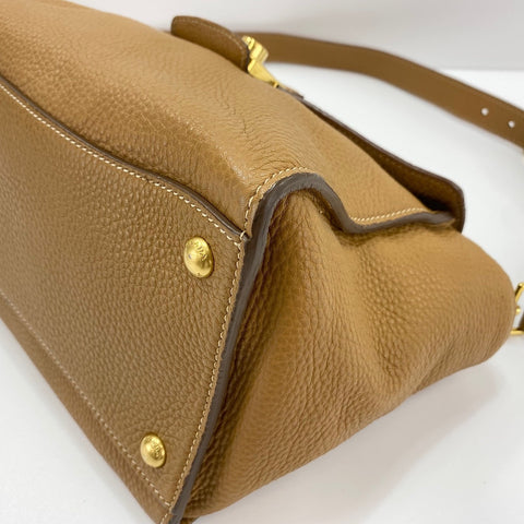 PRADA 2WAY Shoulder Bag leather Brown WS32618