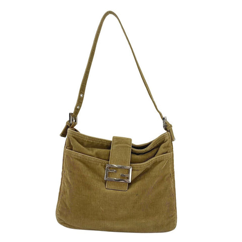 FENDI Mamma bucket Shoulder Bag Corduroy beige WS32622