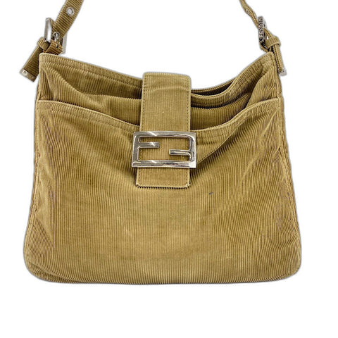 FENDI Mamma bucket Shoulder Bag Corduroy beige WS32622