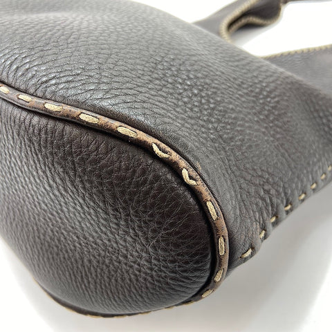 FENDI Celeria Shoulder Bag leather Brown WS32628