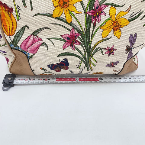 GUCCI Canvas Bamboo Floral 2-Way Handbag canvas multicolor WS32639