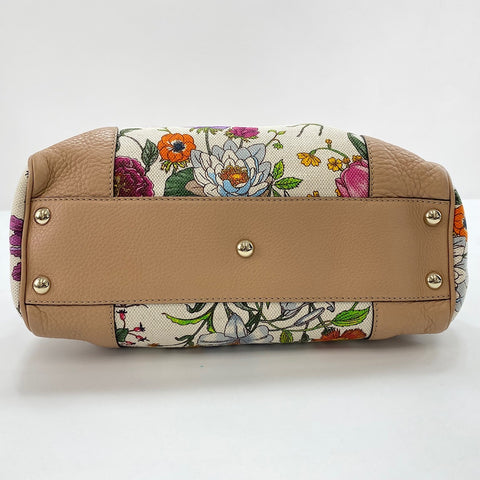 GUCCI Canvas Bamboo Floral 2-Way Handbag canvas multicolor WS32639