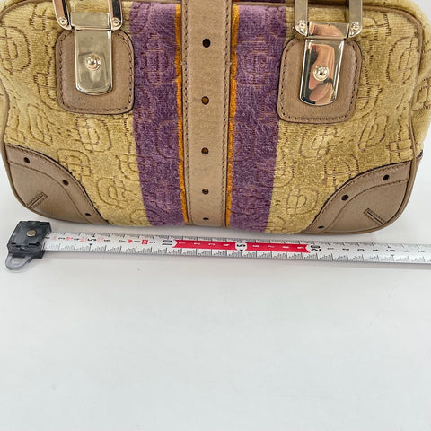 GUCCI Horsebit Handbag Velor beige WS32640