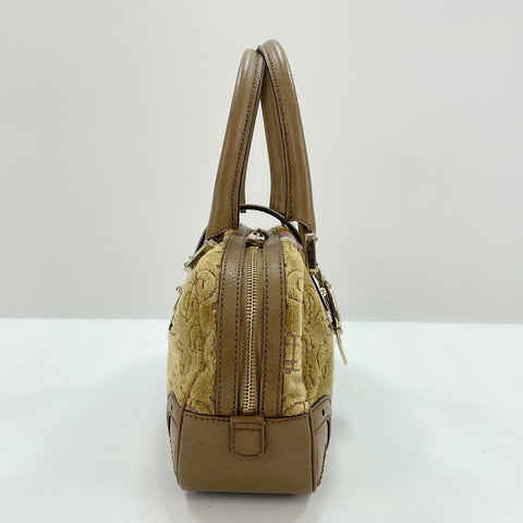 GUCCI Horsebit Handbag Velor beige WS32640