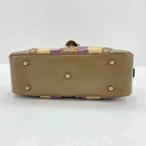 GUCCI Horsebit Handbag Velor beige WS32640