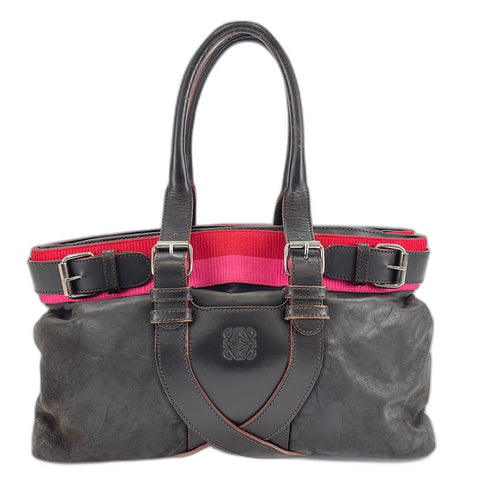 LOEWE anagram Handbag leather Brown WS32647