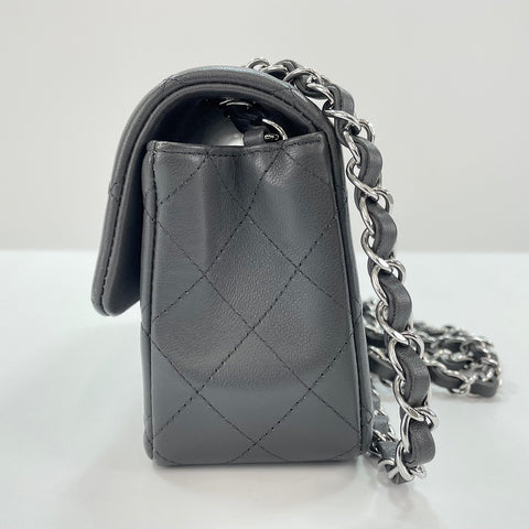 CHANEL Mini matrasse Shoulder Bag lambskin gray WS32655