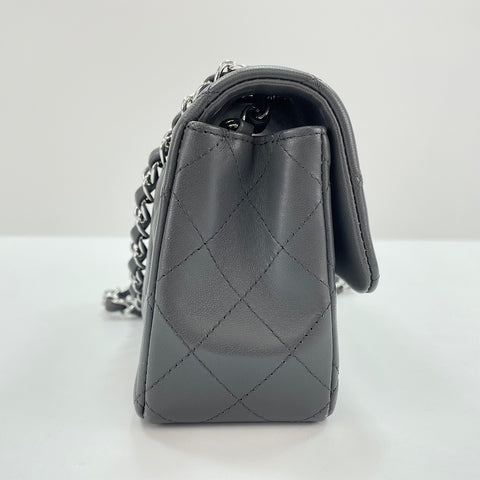 CHANEL Mini matrasse Shoulder Bag lambskin gray WS32655