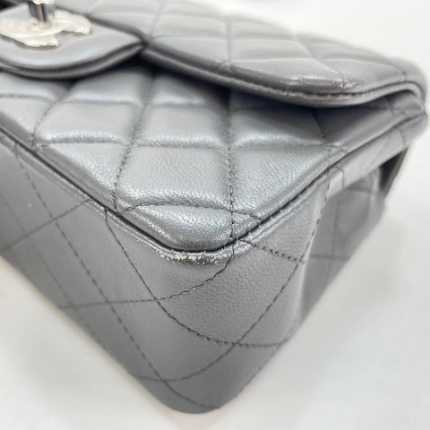 CHANEL Mini Matelasse Shoulder Bag lambskin gray WS32655