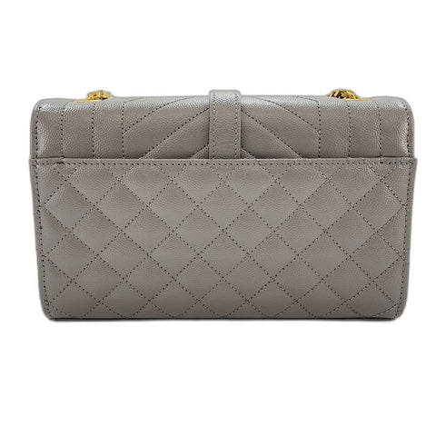 YVES SAINT LAURENT Envelope Small Shoulder Bag leather gray WS32656