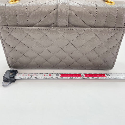 YVES SAINT LAURENT Envelope Small Shoulder Bag leather gray WS32656