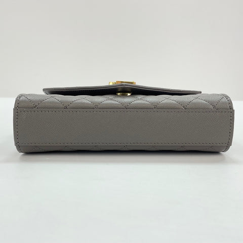 YVES SAINT LAURENT Envelope Small Shoulder Bag leather gray WS32656