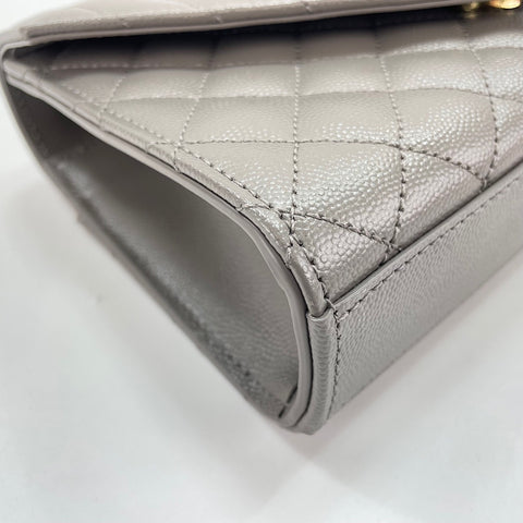YVES SAINT LAURENT Envelope Small Shoulder Bag leather gray WS32656