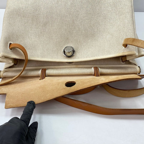 HERMES HerbagGM Shoulder Bag Tower ash beige WS32658