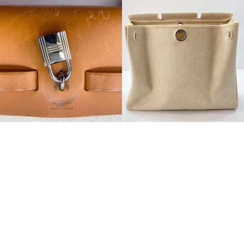 HERMES HerbagGM Shoulder Bag Tower ash beige WS32658