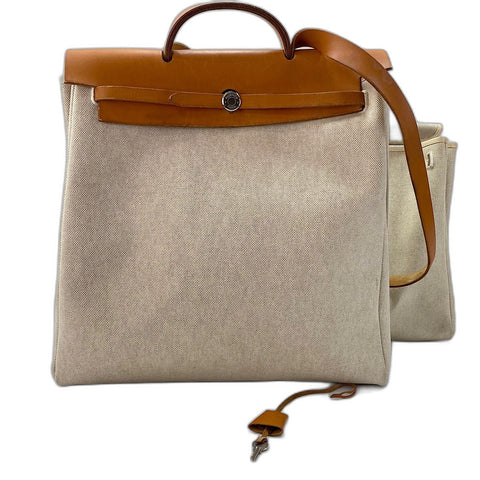 HERMES HerbagGM Shoulder Bag Tower ash beige WS32658