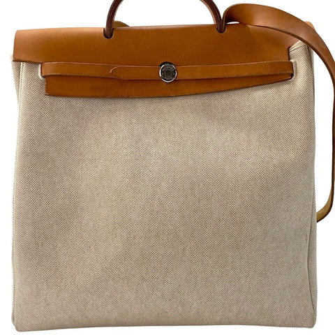 HERMES HerbagGM Shoulder Bag Tower ash beige WS32658