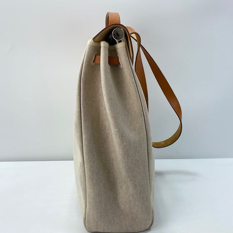 HERMES HerbagGM Shoulder Bag Tower ash beige WS32658