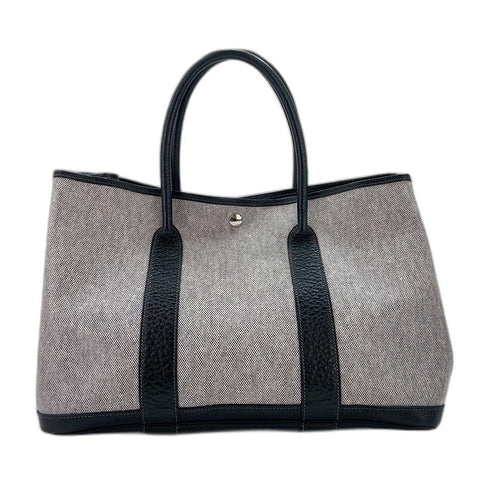 HERMES Garden party PM Tote Bag Tower ash black WS32660