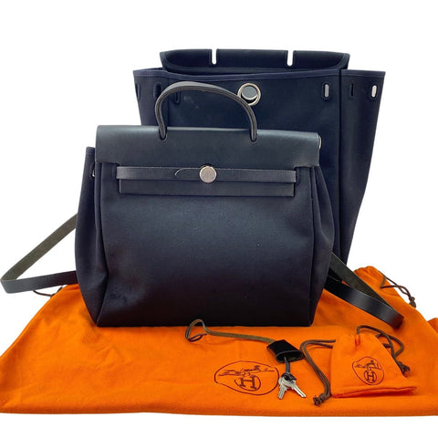 HERMES HerbagPM Tote Bag black WS32661