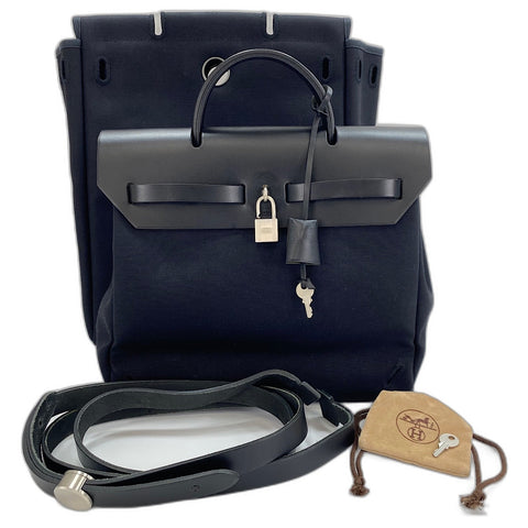 HERMES HerbagPM Handbag black WS32662