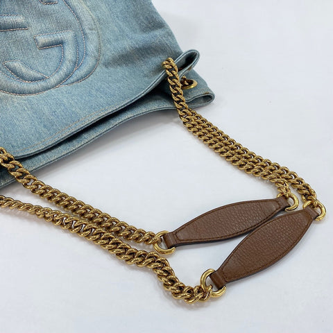 GUCCI Soho Shoulder Bag denim blue WS32679