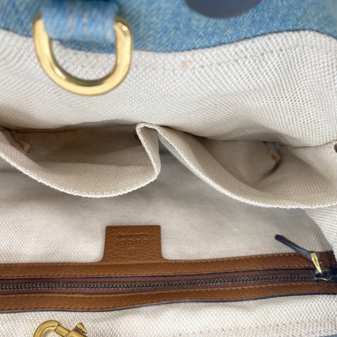 GUCCI Soho Shoulder Bag denim blue WS32679